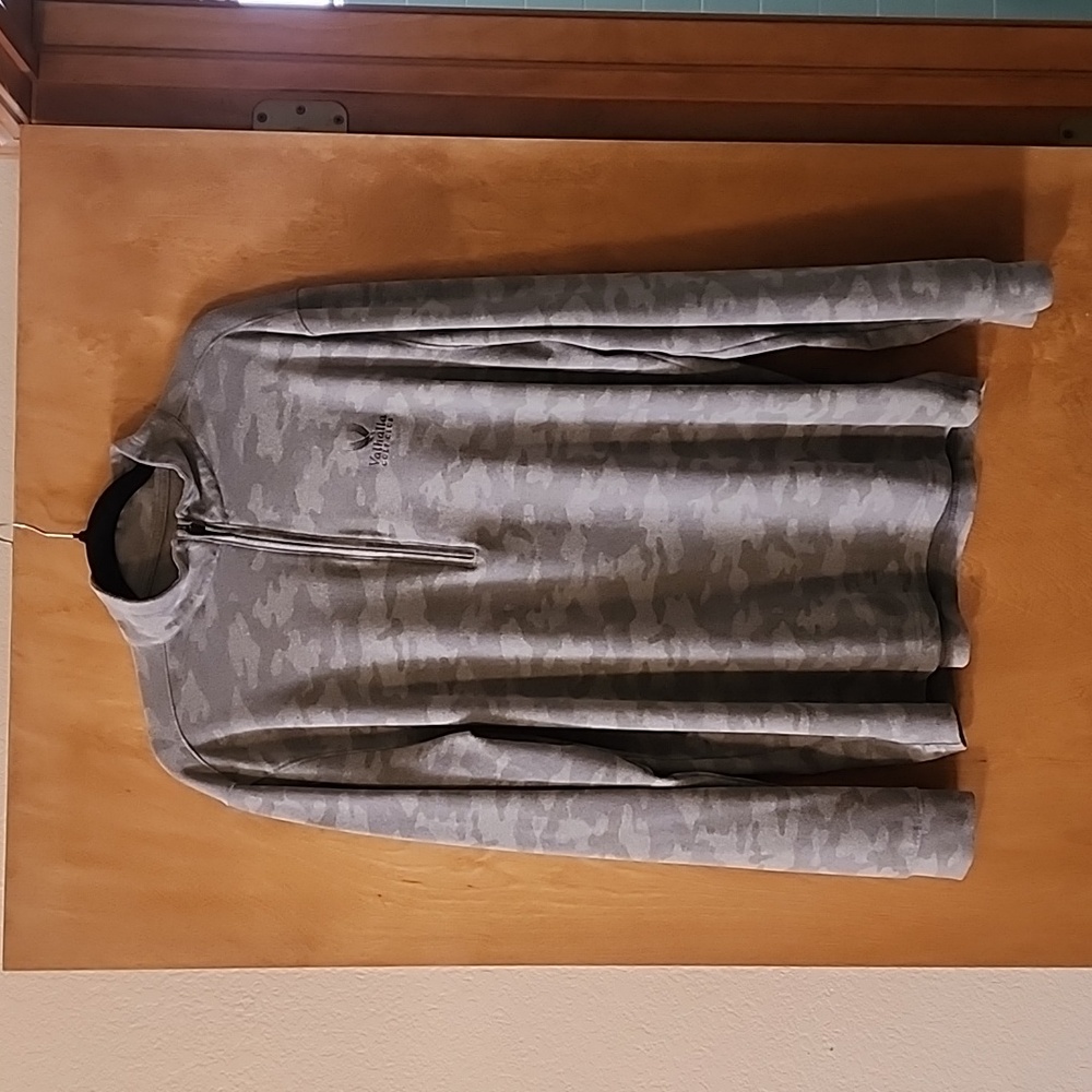 Mens Large Johnnie O Quarter Zip Pullover Gray Camo